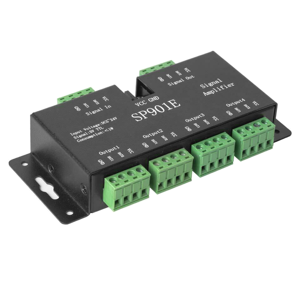 4CH SPI Signal Amplifier SP901E For Programmable LED Light Strips 4CH SPI Signal Amplifier SP901E For Programmable LED Light Strips